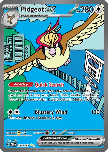 Pidgeot ex 225 from Obsidian Flames
