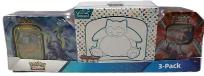 Costco Pokémon Collector 3-Pack: Scarlet & Violet 151 ETB + Paldea Legends Tins, tin packaging