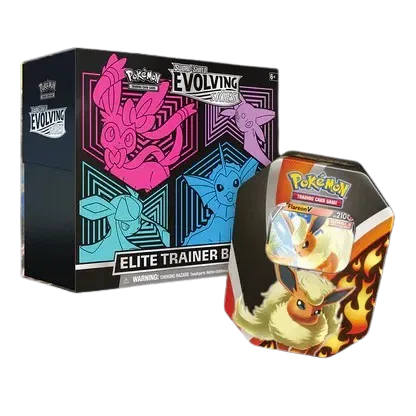 Costco Pokémon Evolving Skies Elite Trainer Box and Tin, tin packaging