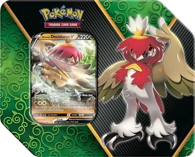 Divergent Powers Tin (Hisuian Decidueye V), tin packaging