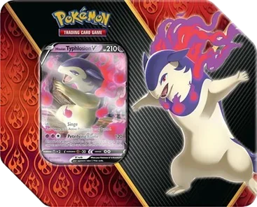 Divergent Powers Tin (Hisuian Typhlosion V), tin packaging