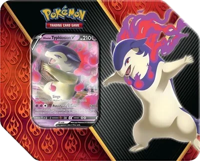 Divergent Powers Tin (Hisuian Typhlosion V), tin packaging