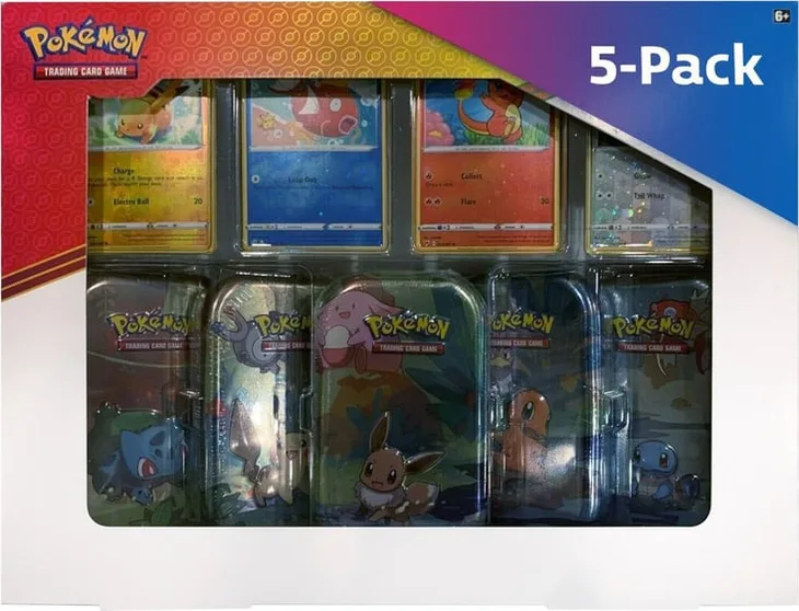 Kanto Friends Mini Tins 5-Pack, tin packaging