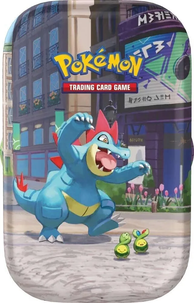 Lumiose City Mini Tin (Feraligatr & Budew), tin packaging