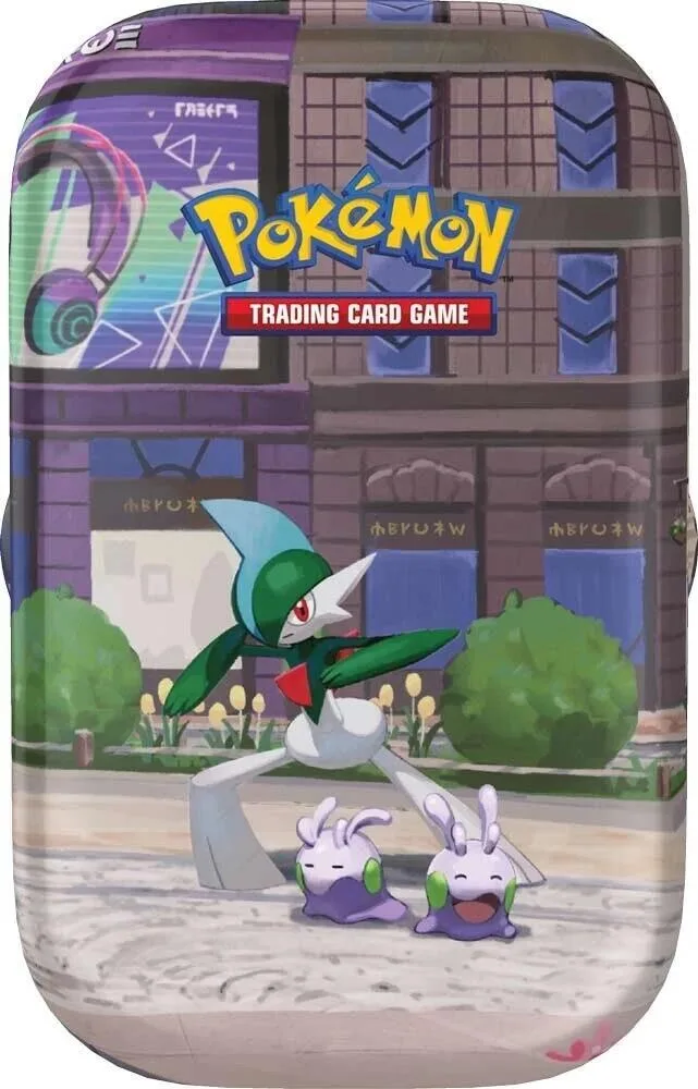 Lumiose City Mini Tin (Gallade & Goomy), tin packaging