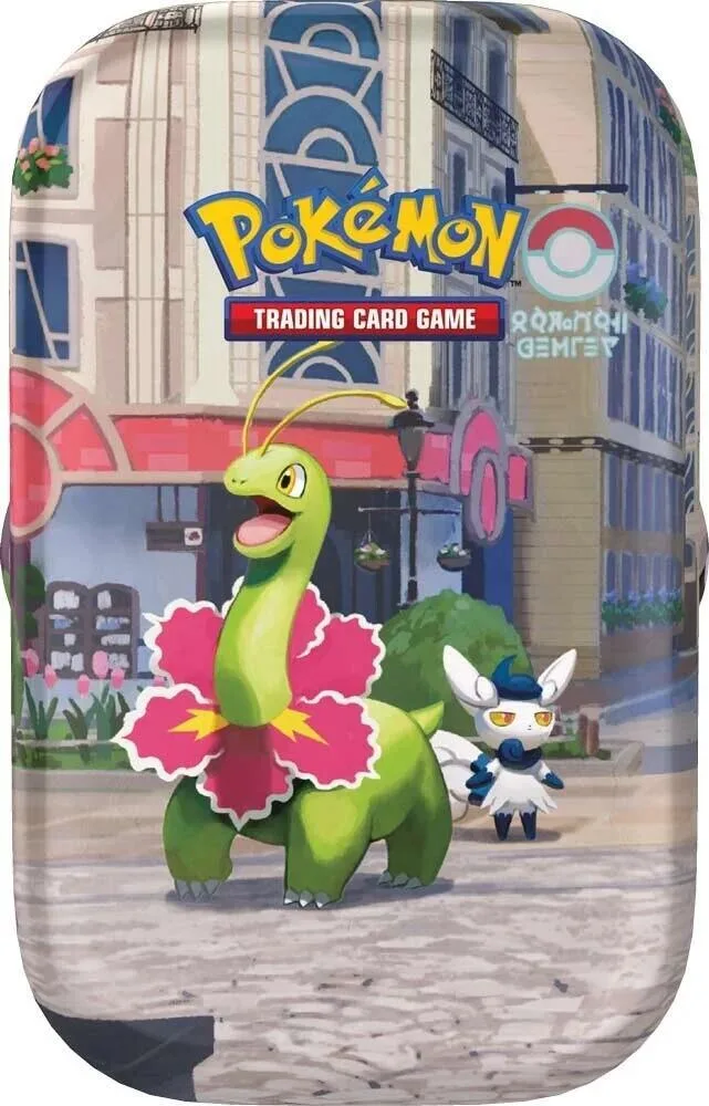 Lumiose City Mini Tin (Meganium & Meowstic), tin packaging
