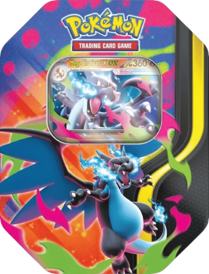 Mega Charizard Tin (Mega Charizard X), tin packaging