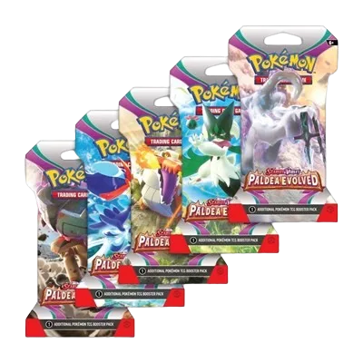 Paldea Evolved Sleeved Booster Pack Art Bundle (Set of 5), booster pack packaging