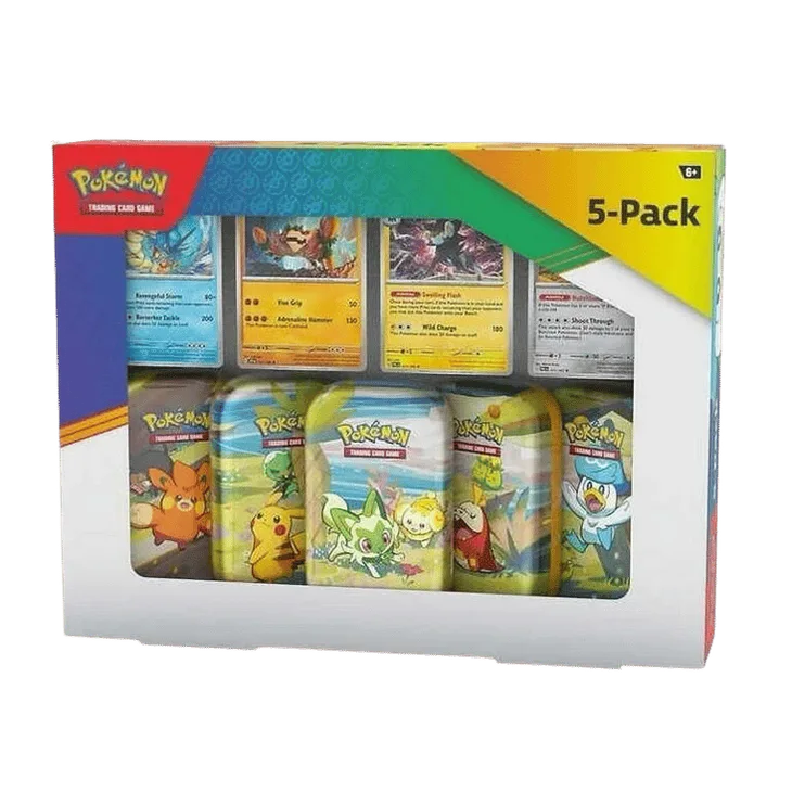 Paldea Friends Mini Tins 5-Pack, tin packaging