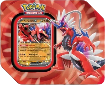Paldea Legends Tin [Koraidon ex] (International Version), tin packaging