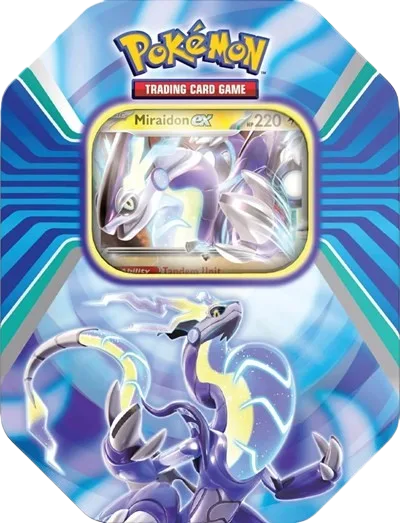 Paldea Legends Tin (Miraidon ex), tin packaging